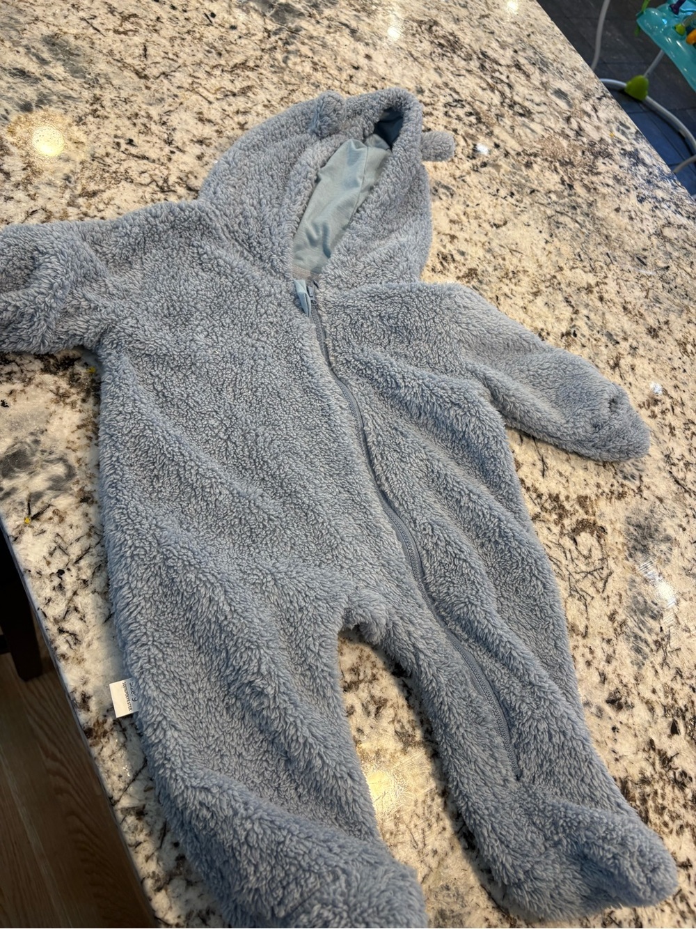 Cozy Plush Hooded Baby outfit in Light Blue